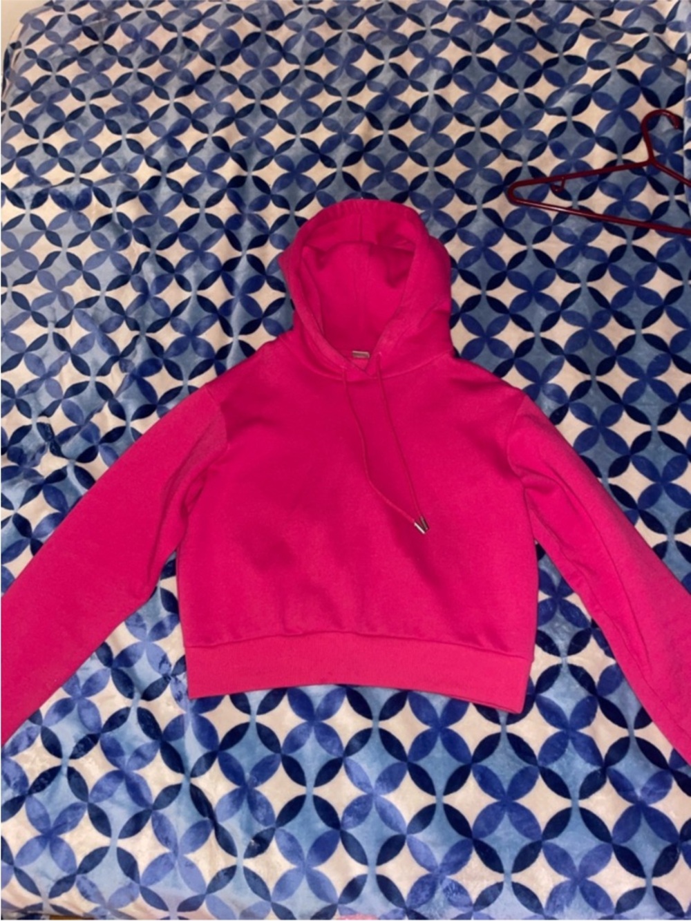 Hot Pink Cropped Hoodie